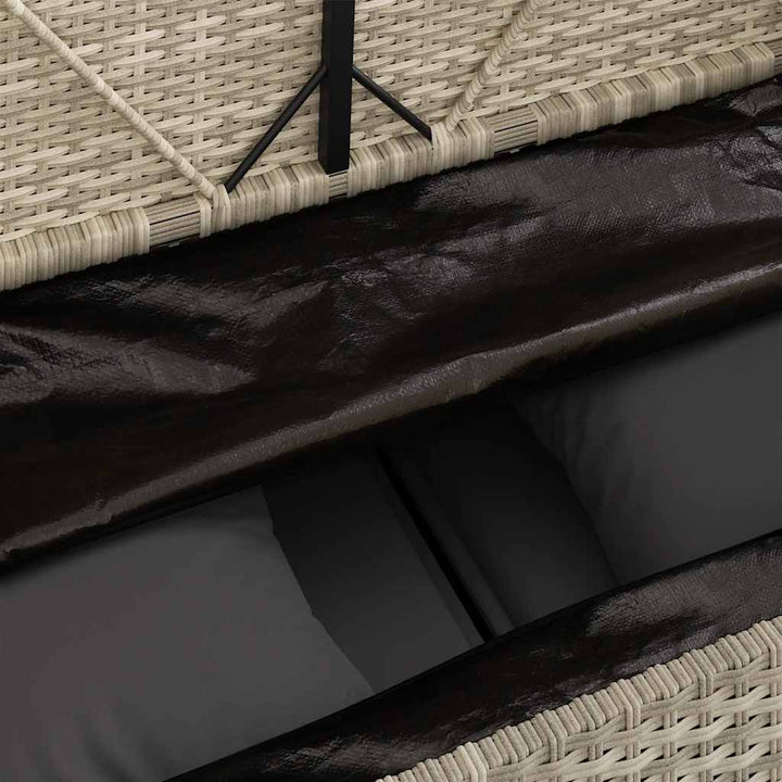 havebænk med hynder polyrattan lysegrå