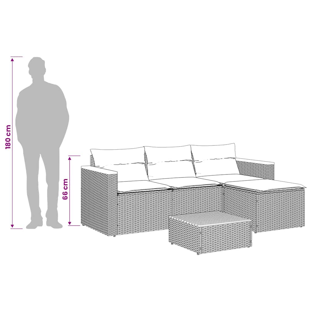 sofasæt til haven 3 dele med hynder polyrattan sort