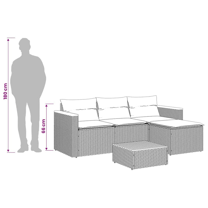 sofasæt til haven 3 dele med hynder polyrattan sort