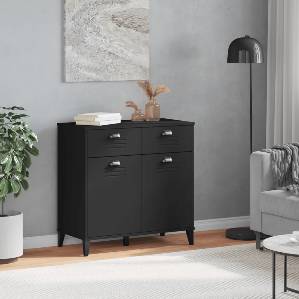 skænk VIKEN 80x40x80 cm konstrueret træ sort