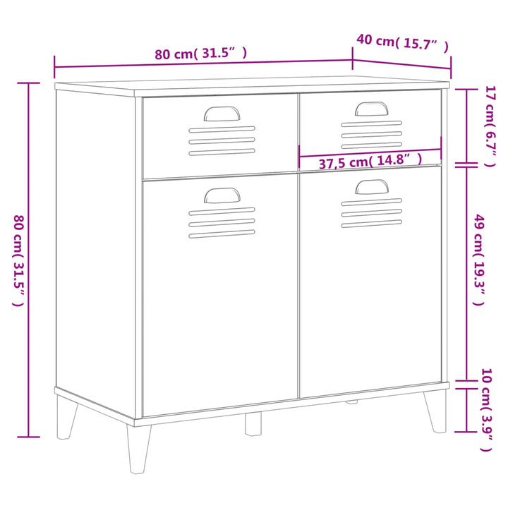 skænk VIKEN 80x40x80 cm konstrueret træ antracitgrå