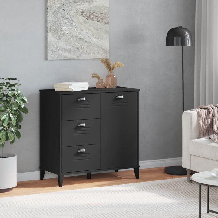 skænk VIKEN 80x40x80 cm konstrueret træ sort
