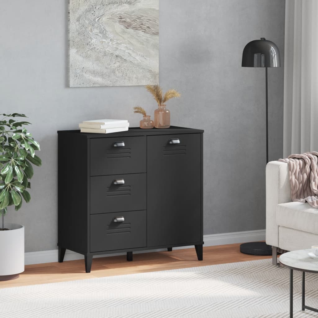 skænk VIKEN 80x40x80 cm konstrueret træ sort