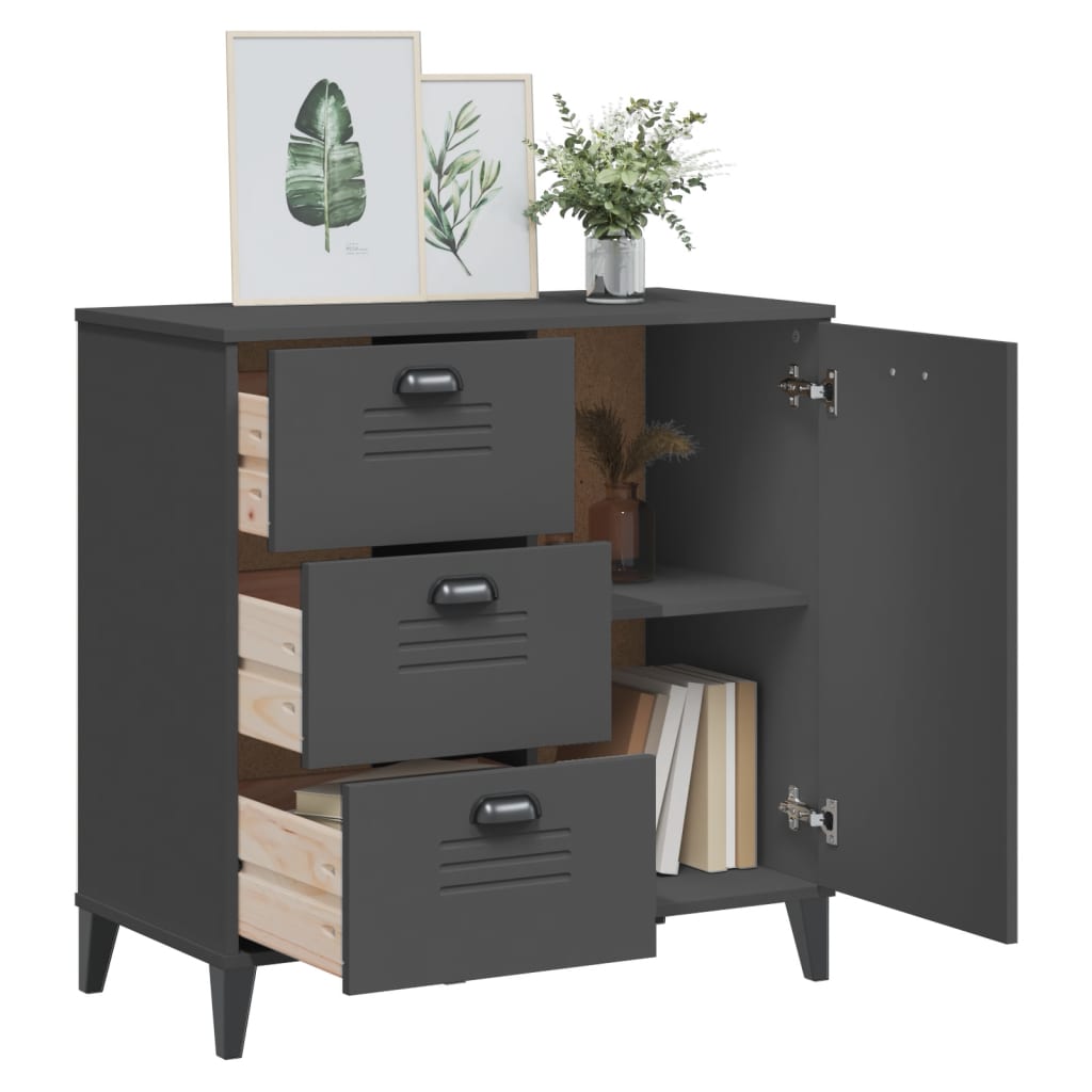skænk VIKEN 80x40x80 cm konstrueret træ antracitgrå