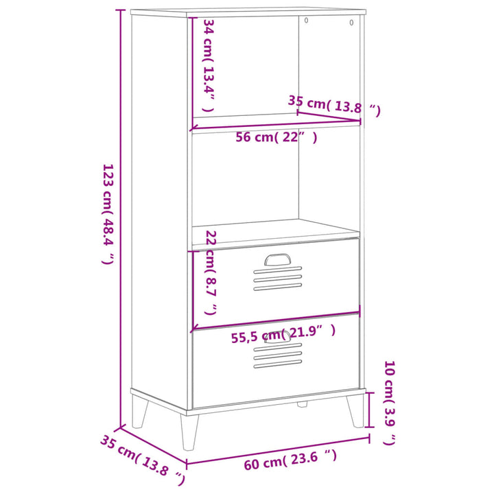 bogskab VIKEN 60x35x123 cm konstrueret træ antracitgrå