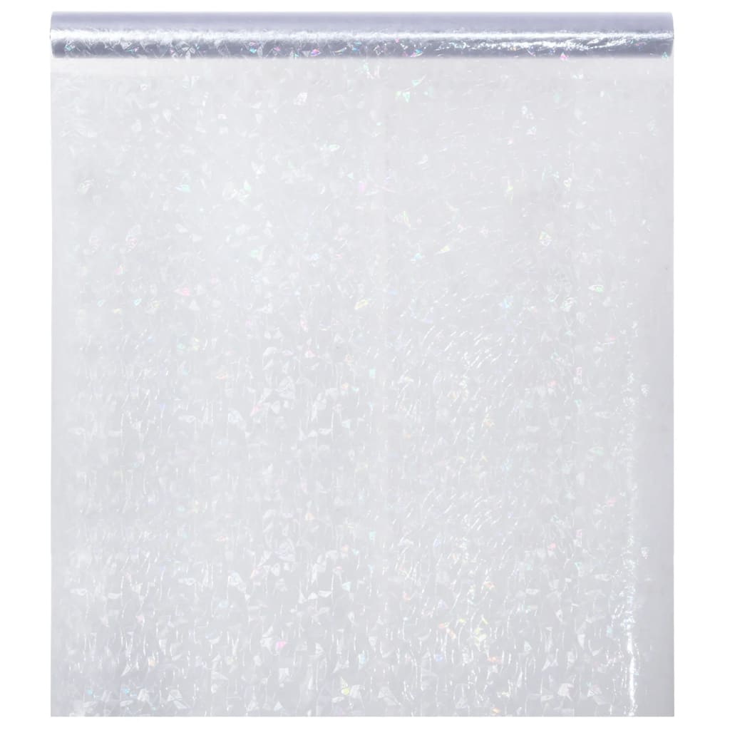 vinduesfolie 90x2000 cm PVC 3D-regnbuemønster matteret