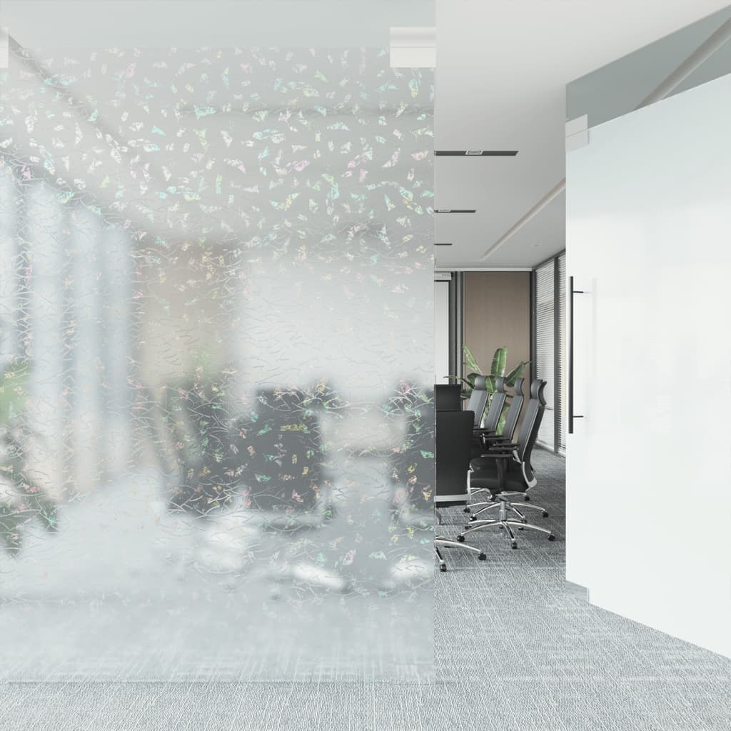 vinduesfolie 90x2000 cm PVC 3D-regnbuemønster matteret