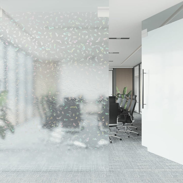 vinduesfolie 90x2000 cm PVC 3D-regnbuemønster matteret