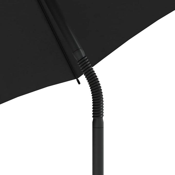 2-personers havesofa med parasol og skamler polyrattan lysegrå