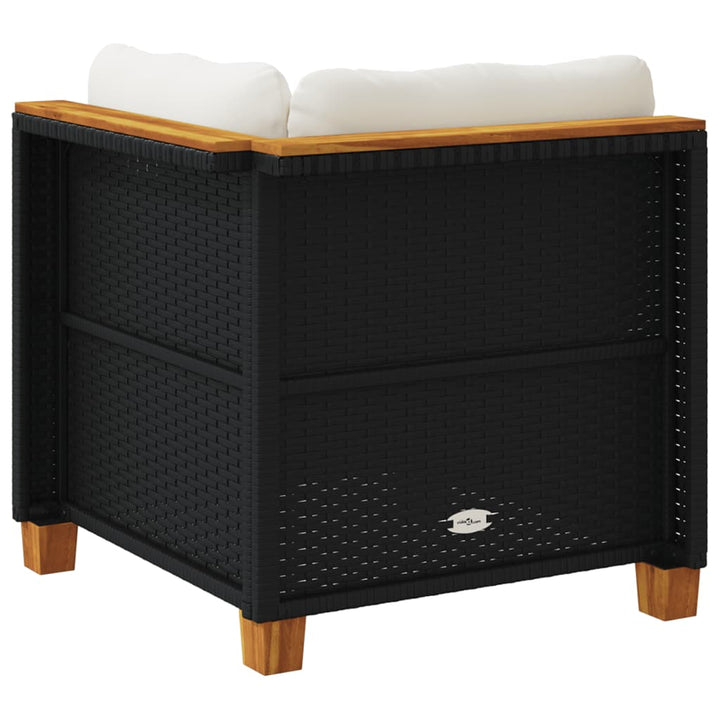 hjørnemodul til havesofa med hynder polyrattan sort