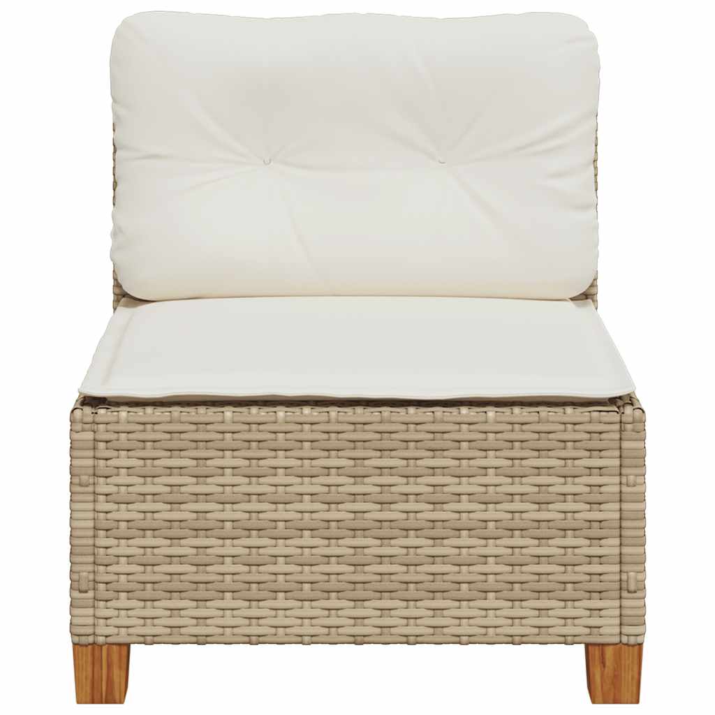sofamodul til haven med hynder polyrattan beige