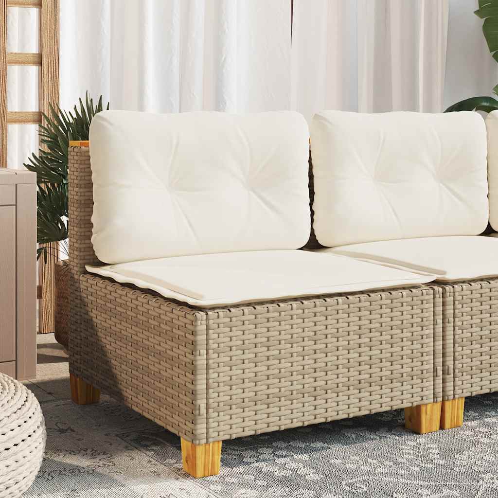 sofamodul til haven med hynder polyrattan beige
