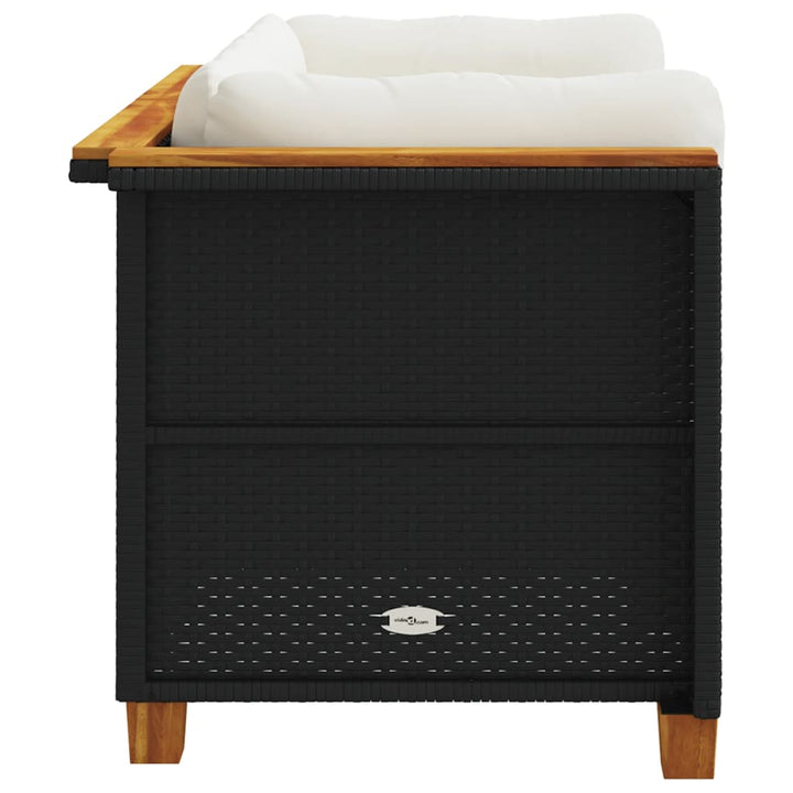 hjørnemoduler til havesofa 2 stk. med hynder polyrattan sort