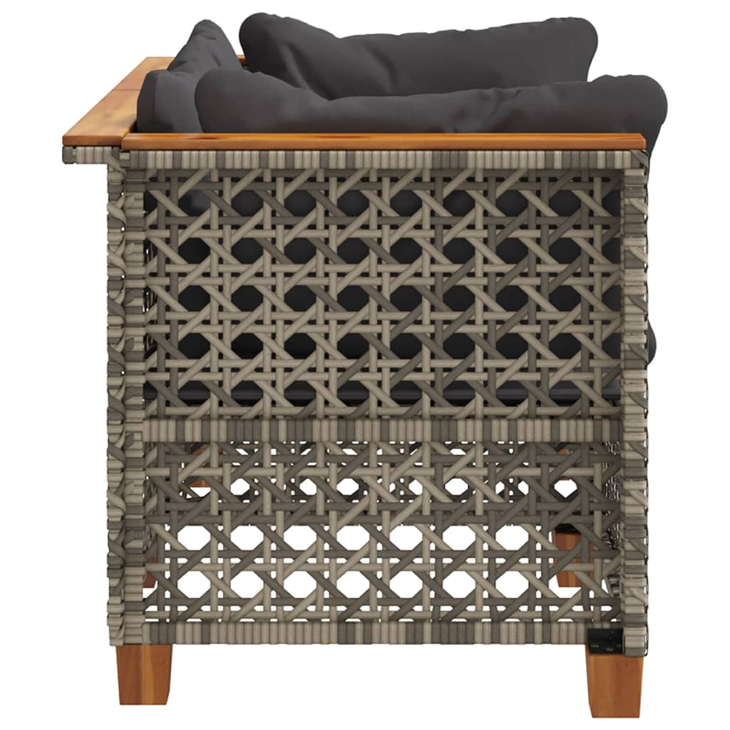 hjørnemoduler til havesofa 2 stk. med hynder polyrattan grå