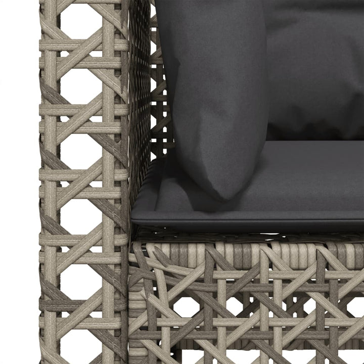 hjørnemoduler til havesofa 2 stk. med hynder polyrattan grå