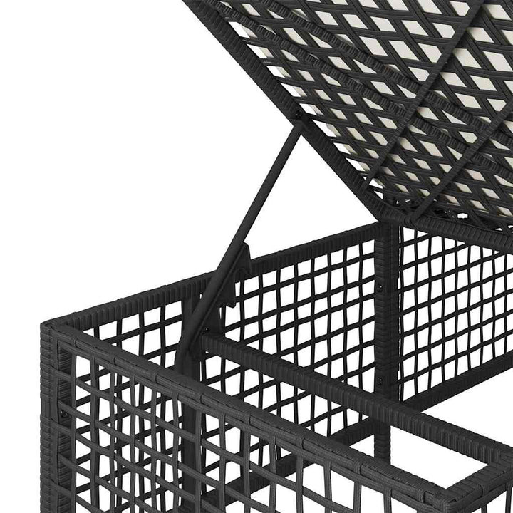hjørnesofasæt til haven 3 dele med hynder polyrattan sort