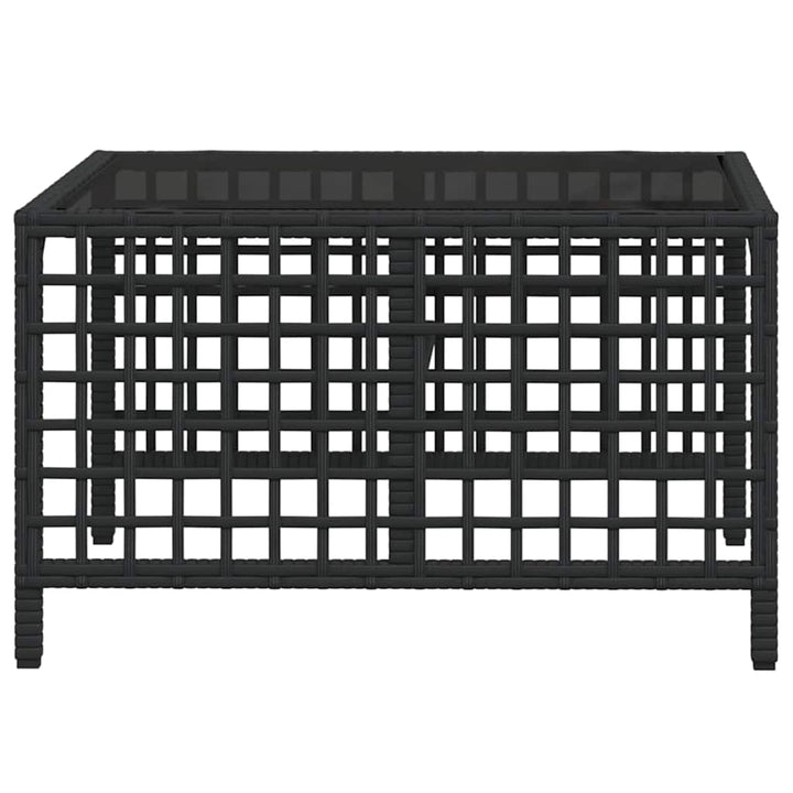 hjørnesofasæt til haven 3 dele med hynder polyrattan sort