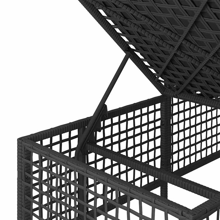 hjørnesofasæt til haven 3 dele med hynder polyrattan sort