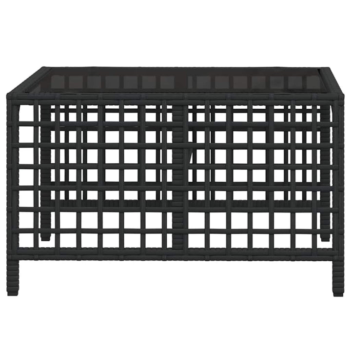 hjørnesofasæt til haven 3 dele med hynder polyrattan sort