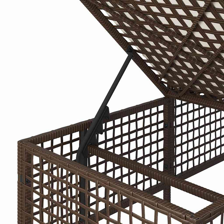 hjørnesofasæt til haven 3 dele med hynder polyrattan brun