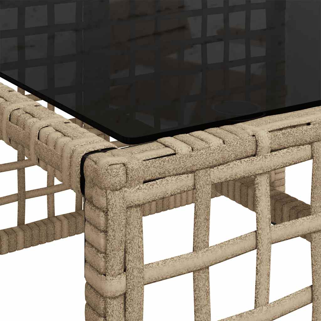 hjørnesofasæt til haven 3 dele med hynder polyrattan beige