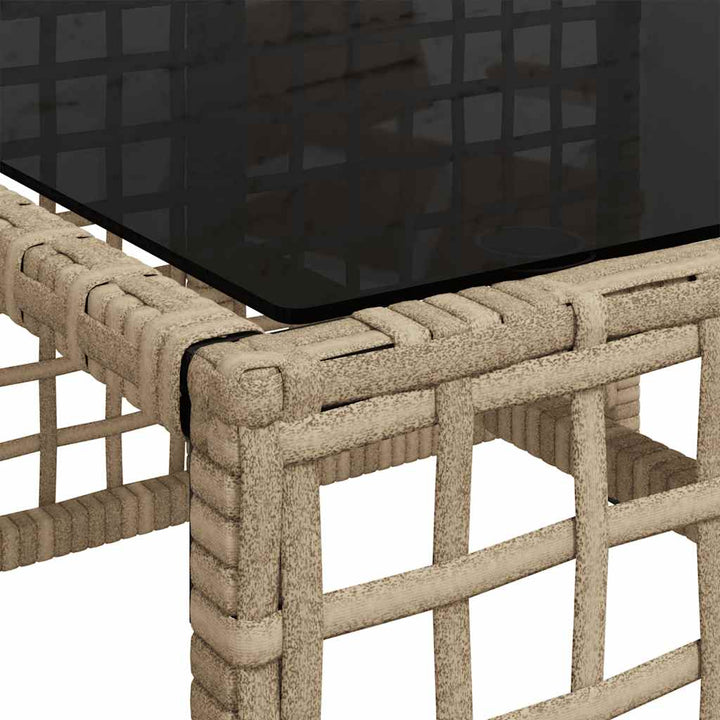 hjørnesofasæt til haven 3 dele med hynder polyrattan beige