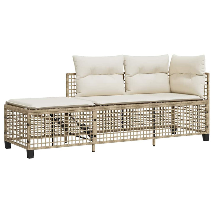 hjørnesofasæt til haven 3 dele med hynder polyrattan beige