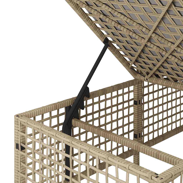 hjørnesofasæt til haven 3 dele med hynder polyrattan beige