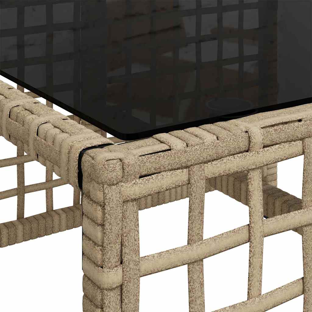 hjørnesofasæt til haven 3 dele med hynder polyrattan beige