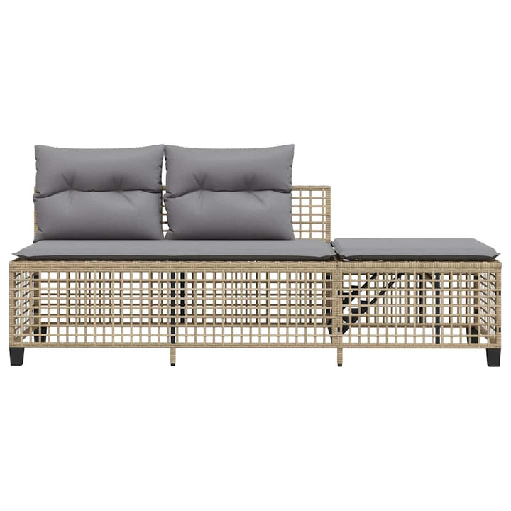 hjørnesofasæt til haven 3 dele med hynder polyrattan beige