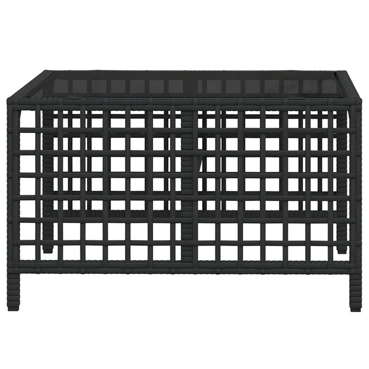 3-delt hjørnehavesofasæt med hynder sort polyrattan
