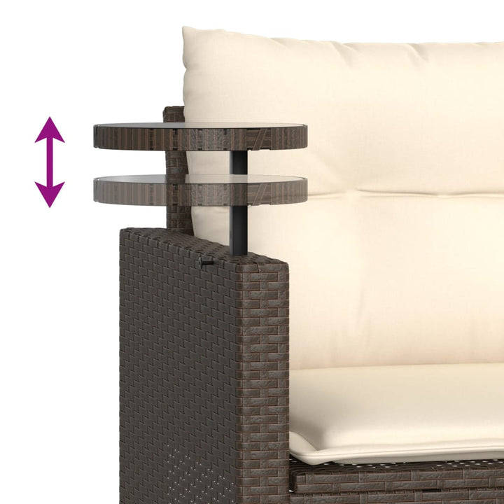 sofasæt til haven 3 dele med hynder polyrattan brun