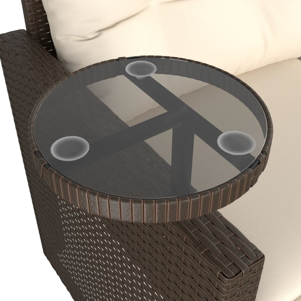 sofasæt til haven 3 dele med hynder polyrattan brun