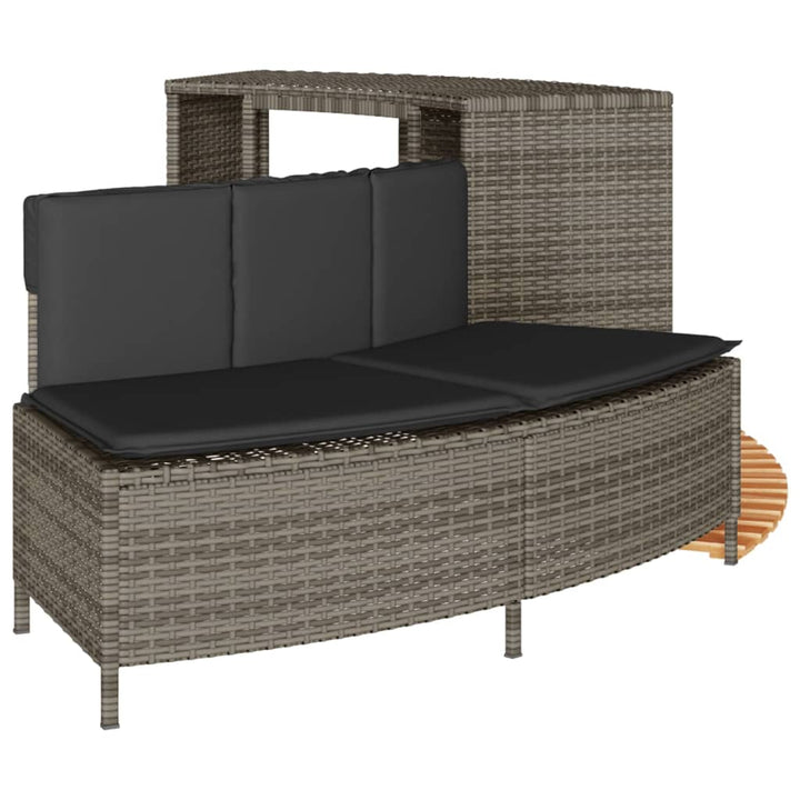 spakant polyrattan og massivt akacietræ grå