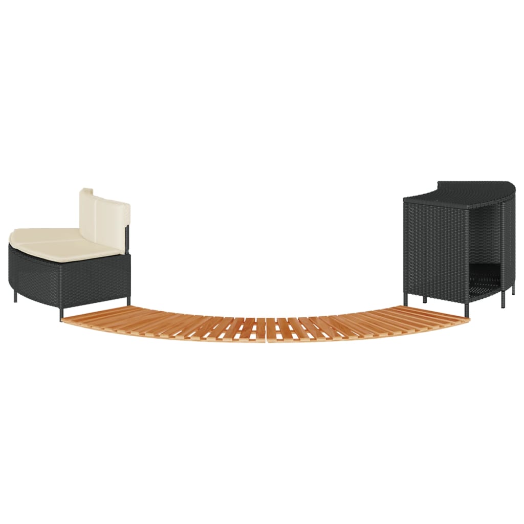 spakant polyrattan og massivt akacietræ sort