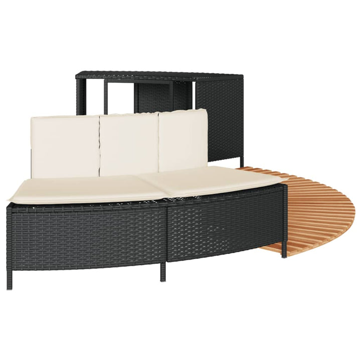 spakant polyrattan og massivt akacietræ sort