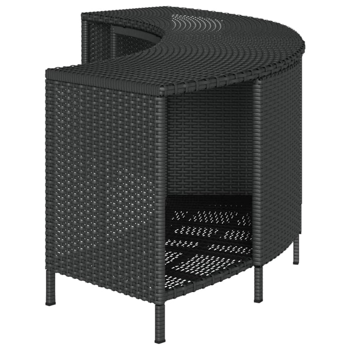 opbevaringshylder til spabad 2 stk. polyrattan sort