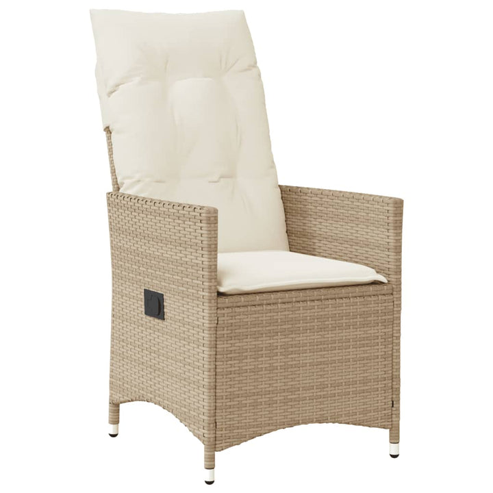 bistrosæt til haven 3 dele med hynder polyrattan beige