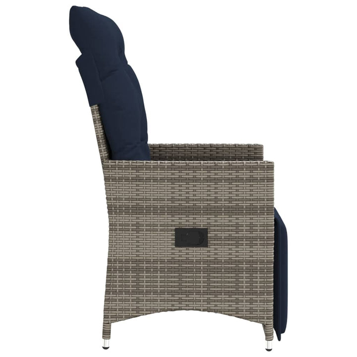 havestol med hynder grå polyrattan