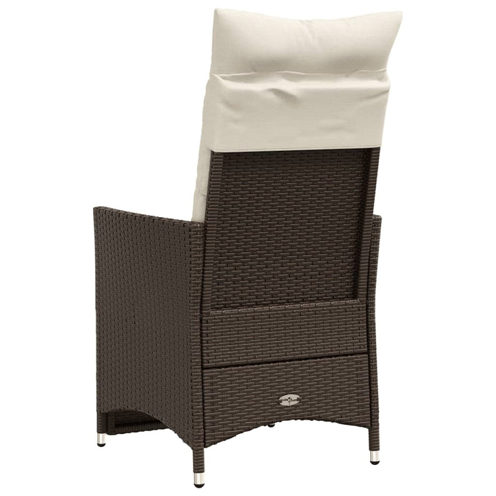havestole 2 stk. med lænefunktion og hynder polyrattan brun