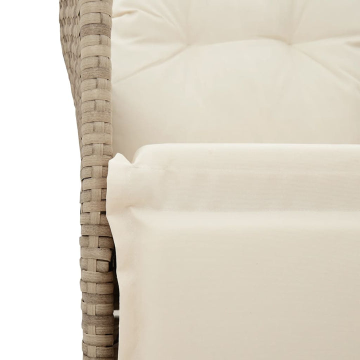 bistrosæt til haven 3 dele med hynder polyrattan beige