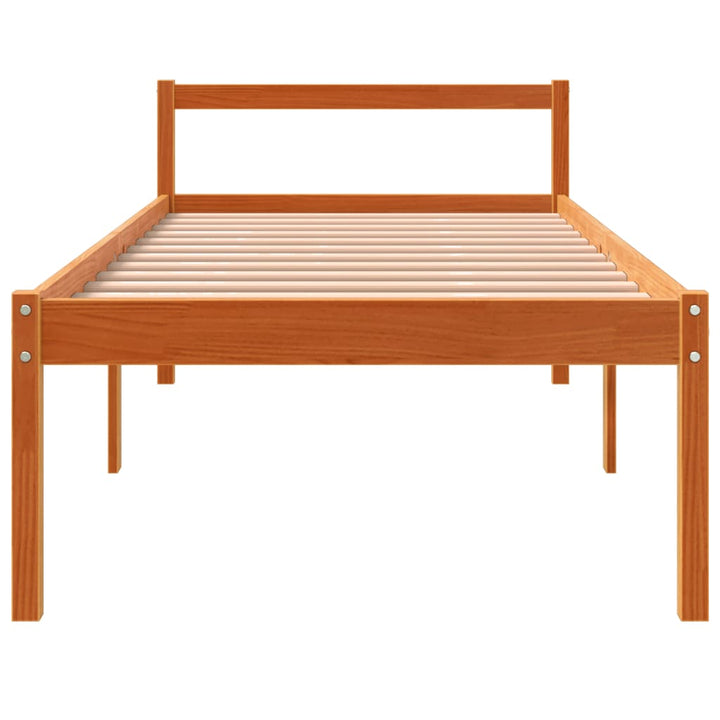 seniorseng 75x190 cm massivt fyrretræ gyldenbrun
