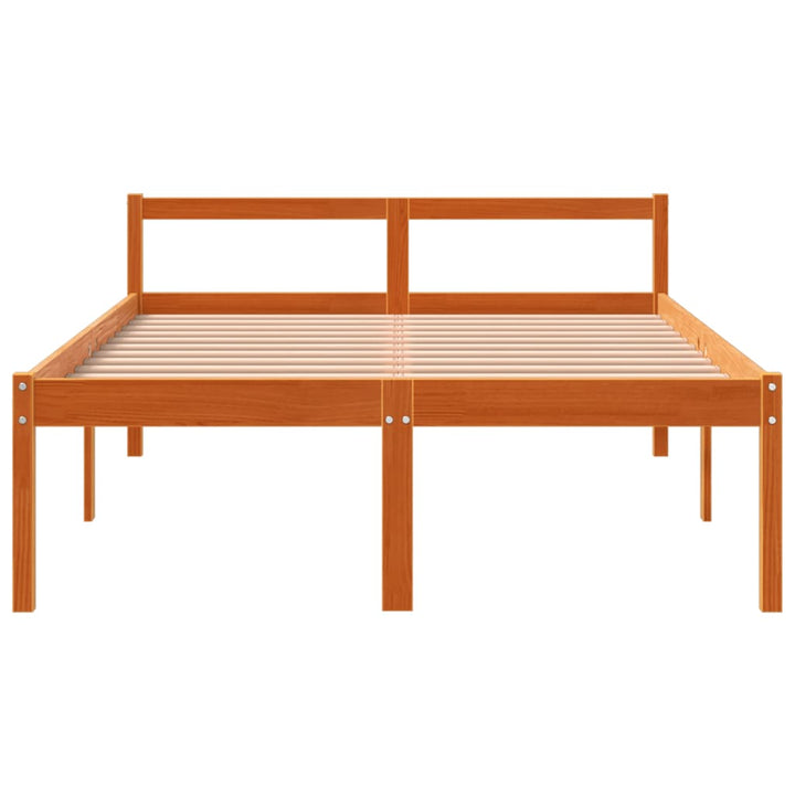 seniorseng 135x190 cm massivt fyrretræ gyldenbrun