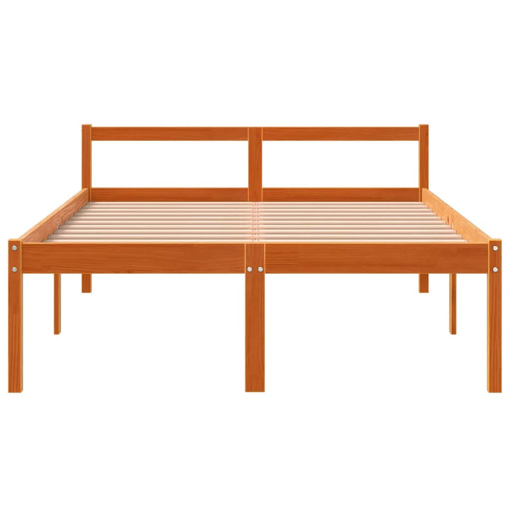 seniorseng 140x190 cm massivt fyrretræ gyldenbrun