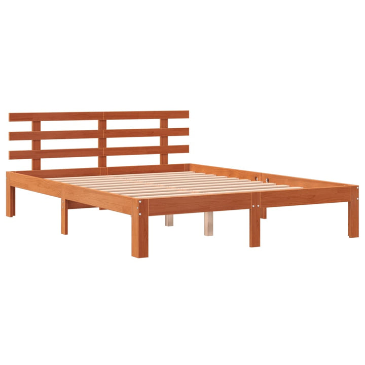sengeramme uden madras 140x190 cm massivt fyrretræ gyldenbrun