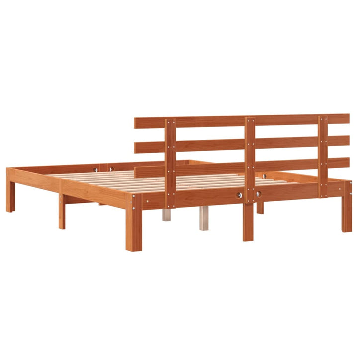 sengeramme uden madras 140x190 cm massivt fyrretræ gyldenbrun