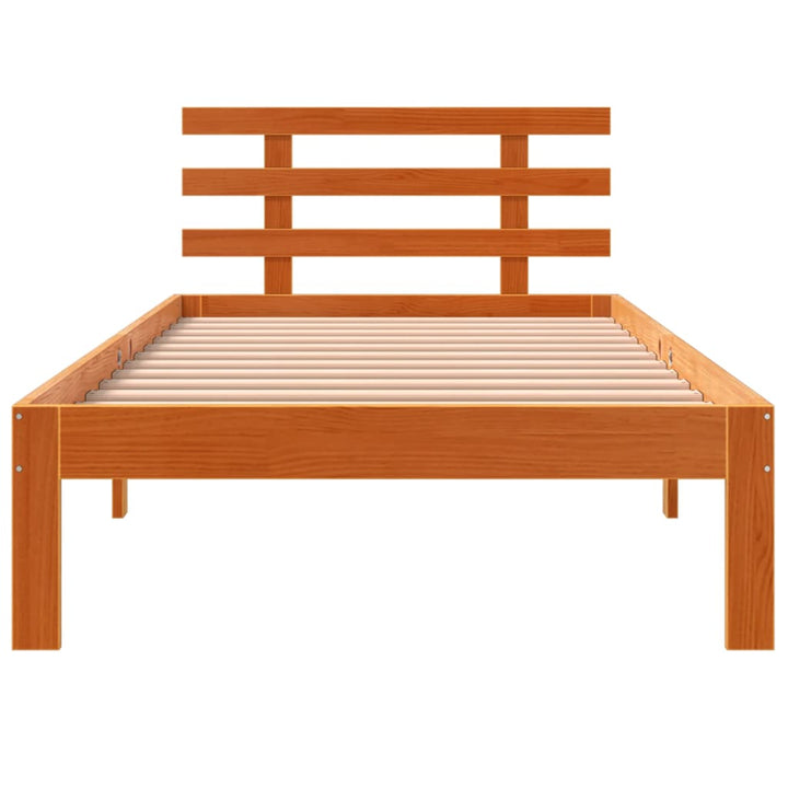 sengeramme uden madras 100x200 cm massivt fyrretræ gyldenbrun