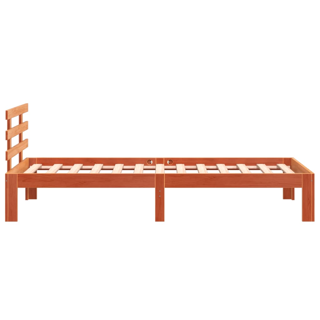 sengeramme uden madras 100x200 cm massivt fyrretræ gyldenbrun