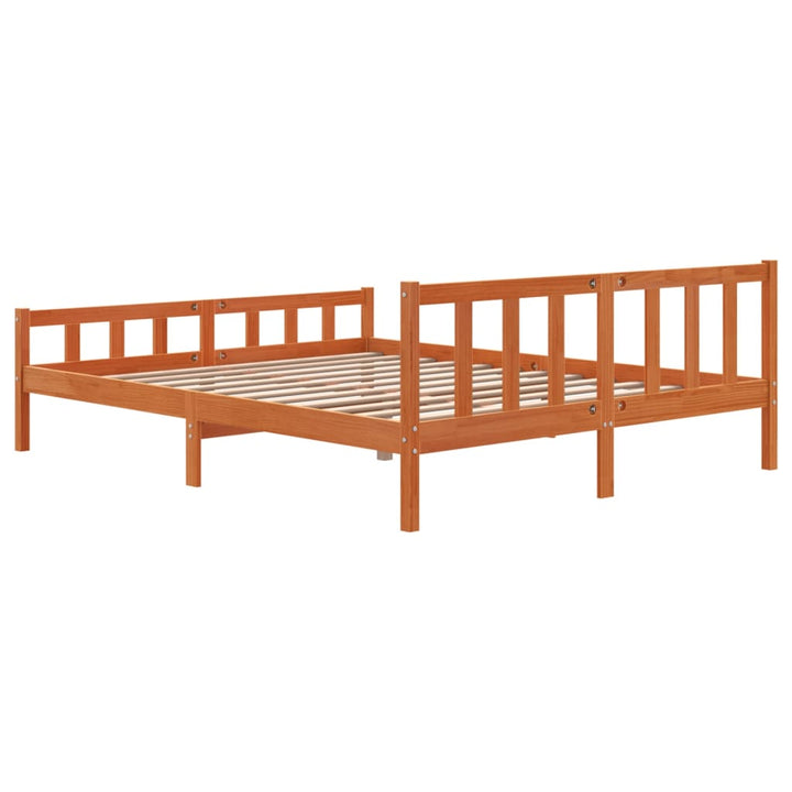 sengeramme uden madras 160x200 cm massivt fyrretræ gyldenbrun