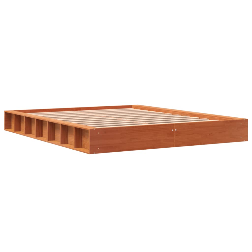 sengeramme uden madras 160x200 cm massivt fyrretræ gyldenbrun